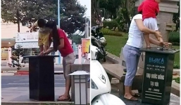 Bức xúc mẹ trẻ rửa chân cho con trên vòi nước uống miễn phí tại Vũng Tàu