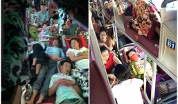 Kinh hoàng cảnh nhồi nhét ngộp thở trên xe khách trong ngày đầu kỳ nghỉ lễ
