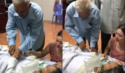Rơi nước mắt khi cụ ông nắm tay hôn má vợ nói 'hẹn kiếp sau' trong phút sinh ly tử biệt