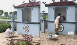 Chàng trai cầm sách vở ra mộ cụ ôn bài trước kỳ thi THPT quốc gia 2019 khiến MXH xôn xao