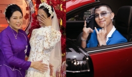 Vũ Ngọc Anh khóc sướt mướt trước khi về nhà chồng, được Cường Seven rước dâu bằng xe mui trần