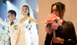 Mai Ngô ngỡ ngàng khi bắt được hoa cưới trong hôn lễ Thanh Hằng, phải chăng là 'tín hiệu vũ trụ'?