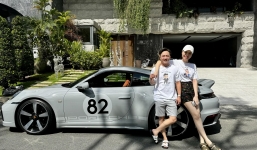 Vợ chồng Cường Đô La check-in cạnh xế hộp gần 20 tỷ, dân tình xuýt xoa vì đôi chân dài cực nuột của Đàm Thu Trang