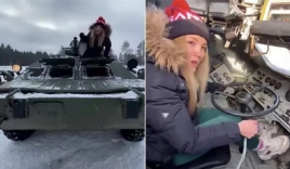 Sự thật clip người phụ nữ Ukraine hướng dẫn cách hack xe tăng Nga bị bỏ rơi