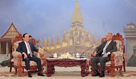 Chủ tịch HĐND thành phố Hà Nội Nguyễn Ngọc Tuấn thăm và làm việc với Thủ đô Viêng Chăn