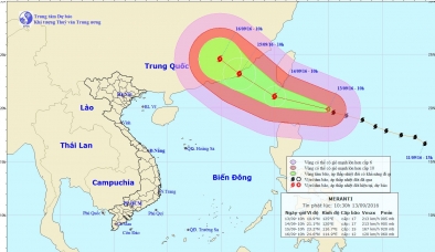 Siêu bão Meranti có thể trở thành cơn bão mạnh nhất tại Biển Đông