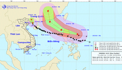 Bão số 7 suy yếu thành áp thấp nhiệt đới