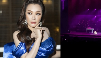 Hồ Quỳnh Hương gặp sự cố trên sân khấu khiến khán giả không khỏi 'hú hồn'