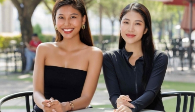 Thạch Thu Thảo truyền kinh nghiệm cho Hoa hậu Lan Anh trước khi dự thi Miss Earth 2023