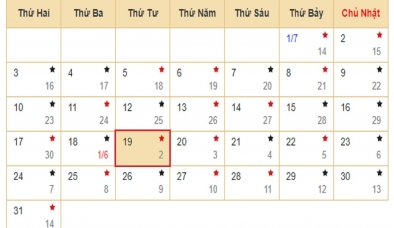 Xem lịch âm hôm nay 19/7 - Tra cứu âm lịch hôm nay ngày 19/7/2023 là ngày tốt hay xấu? Lịch vạn niên 19/7/2023