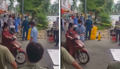 Không đeo khẩu trang, người phụ nữ ngoan cố thông chốt kiểm dịch gây bức xúc