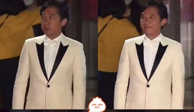 Biểu cảm rụt rè của Lương Triều Vỹ tại thảm đỏ khi không có Lưu Gia Linh bên cạnh