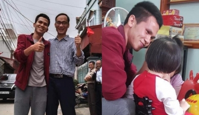 Nghẹn ngào khoảnh khắc 'người hùng' Nguyễn Ngọc Mạnh lần đầu gặp con gái nuôi sau 2 tháng 