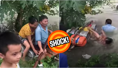 CLIP: Cặp vợ chồng tại Nghệ An tự chế thuyền để đi lại mùa lũ, kết quả khiến hàng xóm phải 'hú hét'