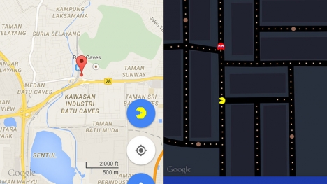 Chơi  Pac-Man ngay trong Google Maps