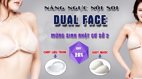 Thẩm mỹ viện BS Hà Thanh tặng khách hàng 20\% khi nâng ngực nội soi