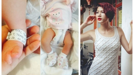 Trang Trần hạnh phúc khoe ảnh con gái mới trào đời