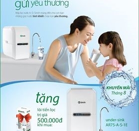 Mua máy lọc nước A.O SMITH nhận khuyến mại lớn