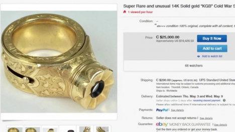 Chiếc nhẫn của James Bond phiên bản đời thực được bán trên eBay có giá lên tới 20.000 USD