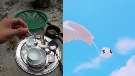 Bị mẹ bắt đi rửa bát, thanh niên cao hứng sáng tạo luôn một bộ ảnh siêu đáng yêu với mây trời