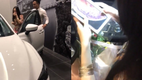 Anh chồng 'soái ca' bí mật mua ô tô, iPhone XS Max tổng trị giá hơn 1 tỷ tặng vợ nhân ngày 20/10 sớm khiến nhiều người xuýt xoa