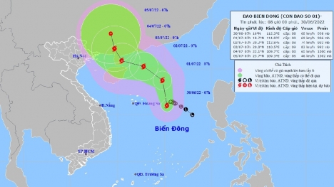 Tin bão số 1: Bão CHABA giật cấp 10 trên biển Đông