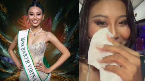Thạch Thu Thảo hiện diện với đầu tóc ướt nhẹp tại Miss Earth 2022: Chuyện gì vậy?