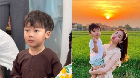 Con trai Hòa Minzy thừa hưởng năng khiếu ca hát của mẹ, diện mạo ngày càng 'trổ mã'