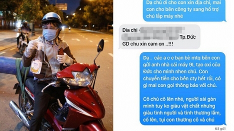 Niềm vui lớn đến với ông bố bất chấp giới nghiêm, lao ra đường chở bình oxy về cứu con