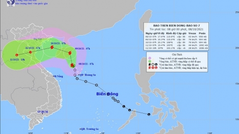 Bão số 7 giật cấp 11 đang tiến vào vùng biển quần đảo Hoàng Sa