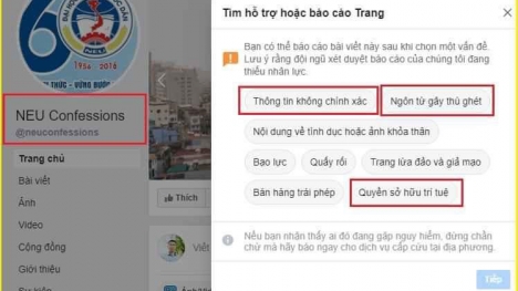 Fanpage NEU Confession biến mất sau khi bị kêu gọi report?