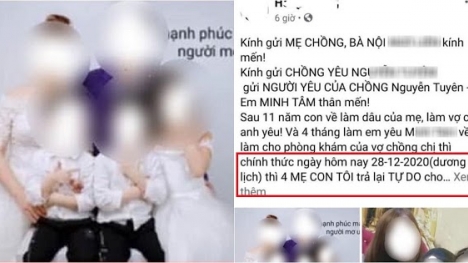 Vợ tố chồng bỏ 3 con thơ đi công khai với 'tuesday', mẹ chồng bày mưu đuổi khỏi nhà