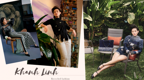 'Cô em Trendy' Khánh Linh xinh tựa nữ thần trong trang phục tái chế