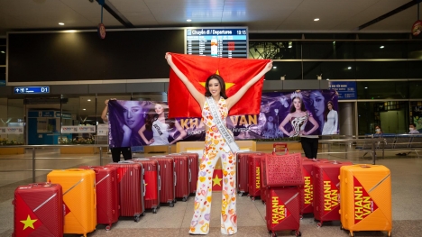 'Ngắm mãi không chán' thời trang sân bay của Khánh Vân trên hành trình chinh phục Miss Universe 2020