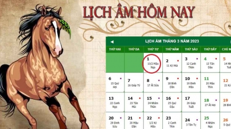 Lịch âm hôm nay ngày 1/3 - Tra cứu lịch âm thứ Tư ngày 1/3/2023