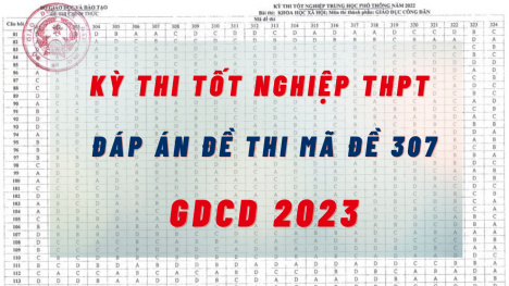 Đáp án đề thi môn GDCD kỳ thi tốt nghiệp THPT 2023 mã đề 307 nhanh nhất, đúng nhất