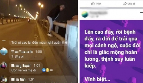 Thanh niên livestream nhảy cầu Thanh Trì trong đêm bất chấp lời khẩn cầu của người mẹ