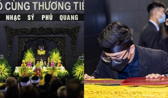 Đám tang NS Phú Quang: Thanh Lam, Tùng Dương và nhiều NS Việt bật khóc, con út cố nhìn bố lần cuối