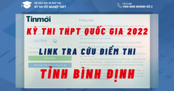 Tra cứu điểm thi THPT Quốc gia 2022 tỉnh Bình Định cực nhanh, cực chuẩn