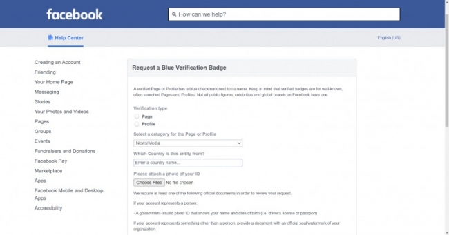 Hướng dẫn cách 'xin' tích xanh Facebook chi tiết 2