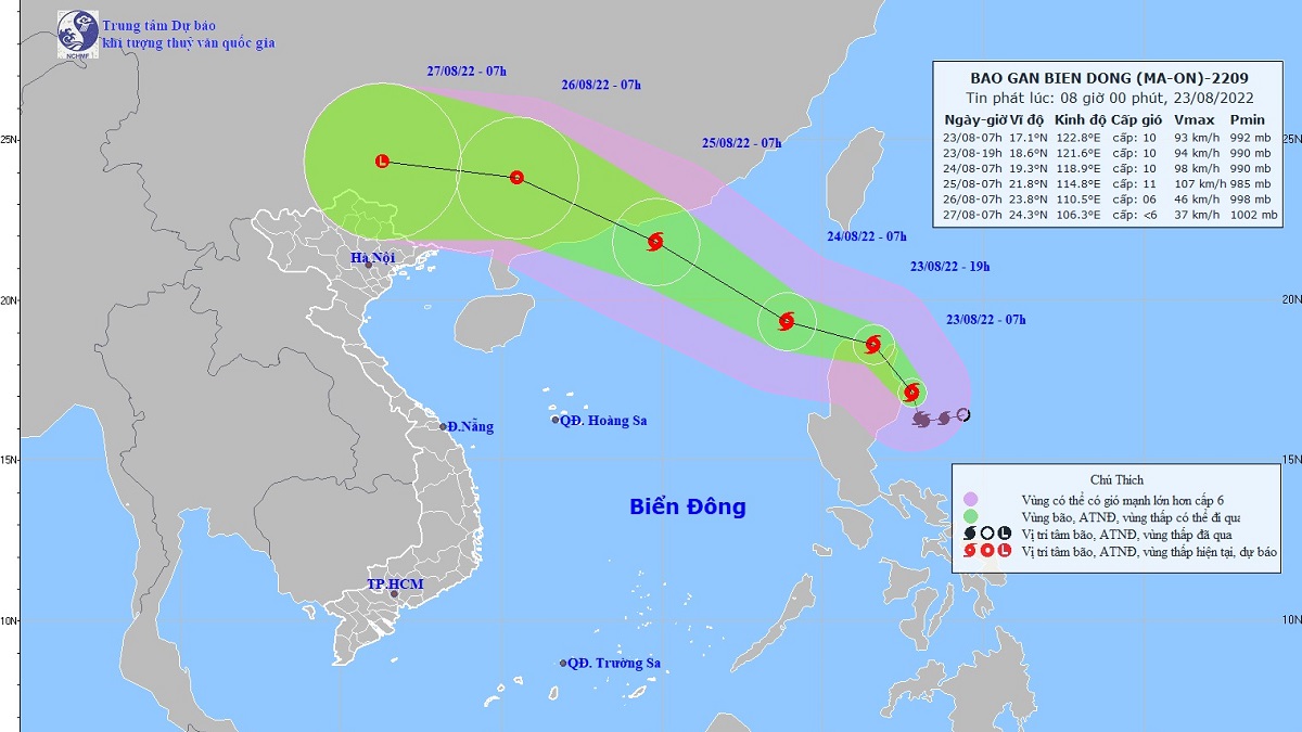 Tin bão Ma-on mới nhất gần biển Đông mạnh cấp 9-10, giật cấp 12