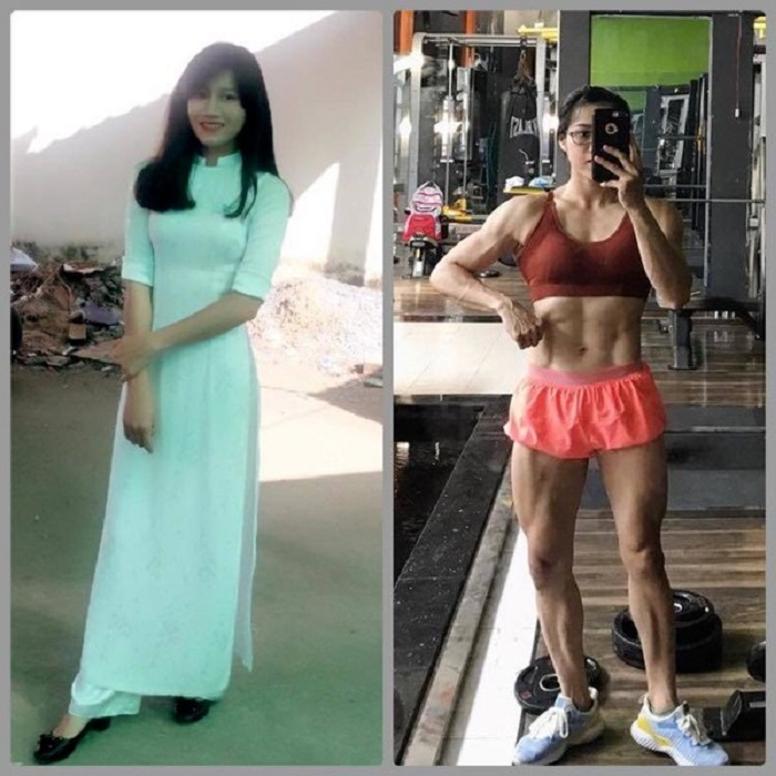 Hình ảnh trước và sau khi tập luyện của Ny Ny