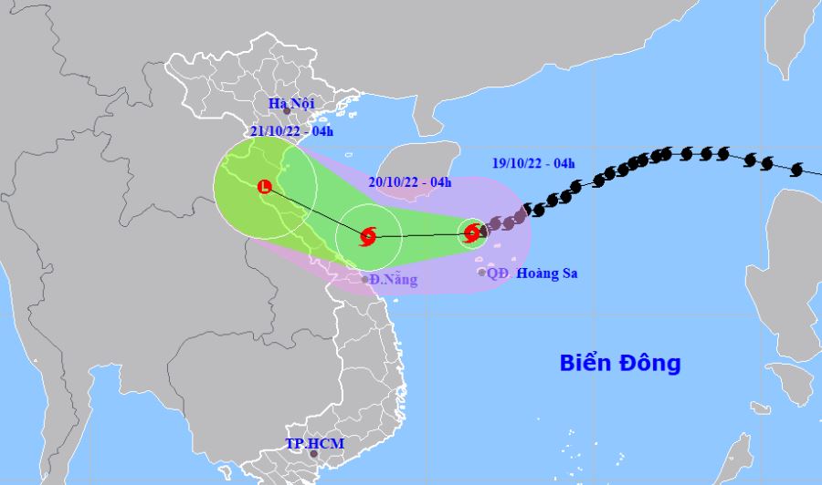 Bão số 6 gặp không khí lạnh nhanh chóng suy yếu trước khi vào đất liền (Ảnh: TTKTTV)