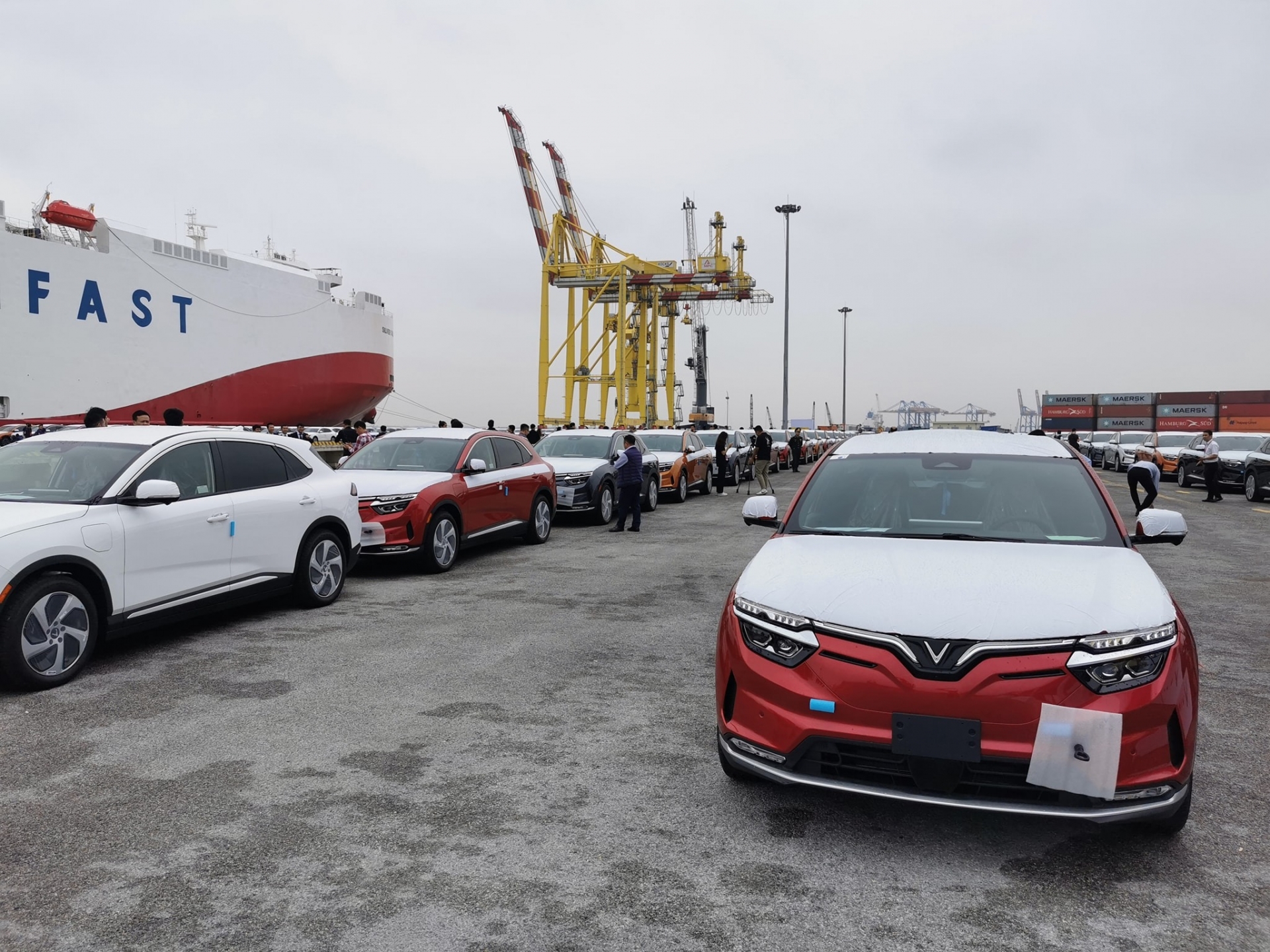 Cận cảnh tàu Silver Queen chở 999 ôtô điện Vinfast sang 'miền đất hứa' Mỹ - Ảnh 5