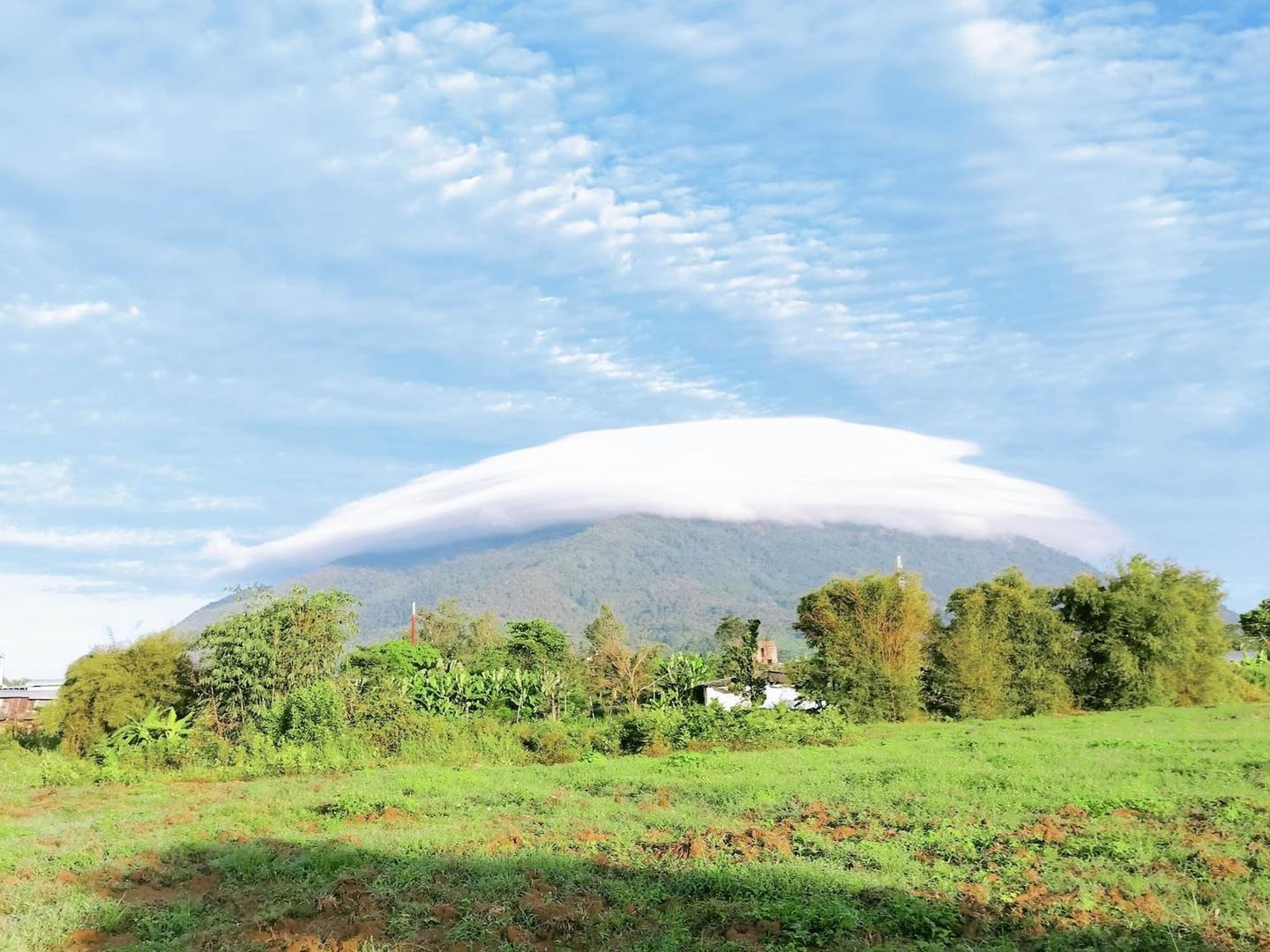 So với mây ở núi Bà Đen, mây ở núi Chứa Chan mỏng hơn nhưng có xu hướng ôm núi tương tự