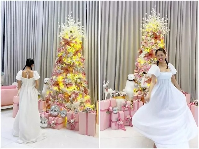 Không gian được trang trí ngập màu hồng Không gian được trang trí ngập màu hồng