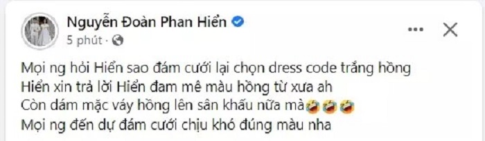 Phan Hiển lý giải về việc chọn dresscode Phan Hiển lý giải về việc chọn dresscode