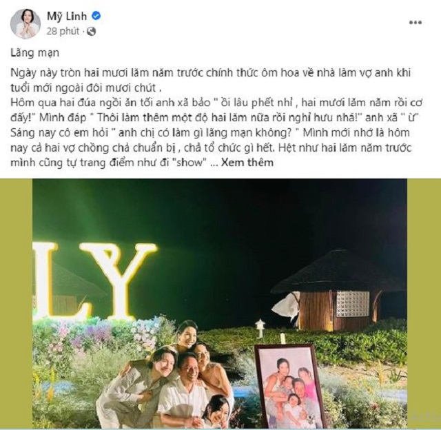 Diva Mỹ Linh kỷ niệm ngày cưới, tiết lộ bất ngờ về kế hoạch nghỉ hưu Diva Mỹ Linh kỷ niệm ngày cưới, tiết lộ bất ngờ về kế hoạch nghỉ hưu