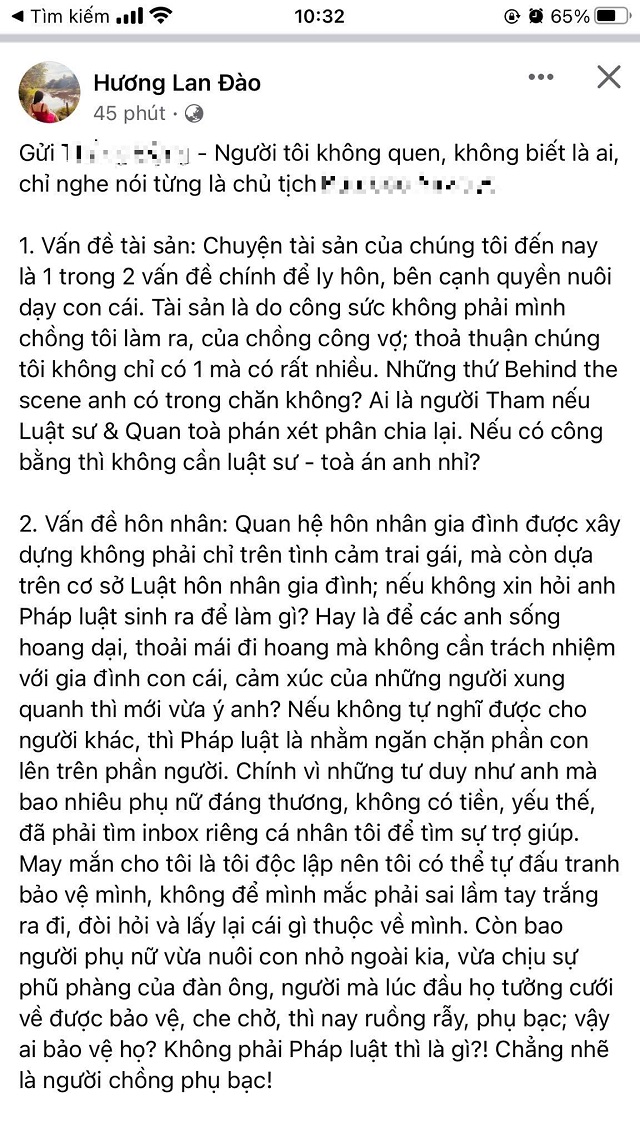 Bà Đào Lan Hương chỉ ra 5 vấn đề để ly hôn Shark Bình, trực tiếp đáp trả lời công kích của tài khoản mạng - Ảnh 1 Bà Đào Lan Hương chỉ ra 5 vấn đề để ly hôn Shark Bình, trực tiếp đáp trả lời công kích của tài khoản mạng - Ảnh 1