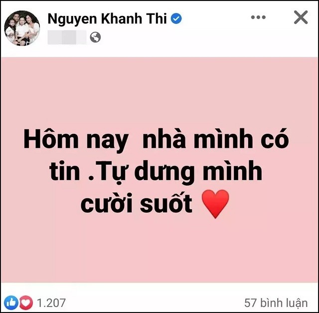 Dòng trạng thái làm dấy lên tin đồn Khánh Thi có bầu lần 3 Dòng trạng thái làm dấy lên tin đồn Khánh Thi có bầu lần 3